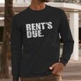 Rents Due Work Hard Bodybuilder Weightlifting Distressed Long Sleeve T-Shirt Gifts for Him