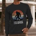 Retro Bigfoot Bigfoot Social Distancing Champ Long Sleeve T-Shirt Gifts for Him