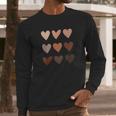 Skin Tone Hearts Black History Month No Skin Tone Melanin Long Sleeve T-Shirt Gifts for Him