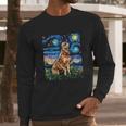 Starry Night Cattle Dog Colorful Long Sleeve T-Shirt Gifts for Him