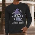 Witchy Trash Raccoon Halloween Witchcraft Witch Pastel Goth Long Sleeve T-Shirt Gifts for Him