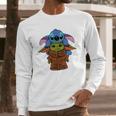 Baby Yoda And Baby Stitch Long Sleeve T-Shirt Gifts for Him