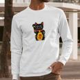 Magic Black Maneki Neko Money Beckoning Lucky Cat Long Sleeve T-Shirt Gifts for Him