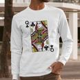 Queen Of Clubs Blackjack Playing Cards Long Sleeve T-Shirt Gifts for Him