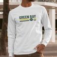 Retro Football Stripe Green Bay Football Wisconsin Green Bay Long Sleeve T-Shirt Gifts for Him