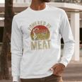 Vintage Powered By Meat Carnivore Woman Meat Eater Long Sleeve T-Shirt Gifts for Him