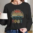 1981 Retro Vintage 41 Years Old 41St Birthday Gift Long Sleeve T-Shirt Gifts for Her