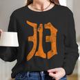 313 Detroit Michigan Vintage Old English D Area Code Long Sleeve T-Shirt Gifts for Her