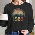 32 Years Old Birthday Gifts Awesome Since July 1989 Ver2 Long Sleeve T-Shirt Gifts for Her