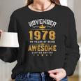 44Th Birthday Gift 44 Years Old Awesome Since November 1978 Ver2 Long Sleeve T-Shirt Gifts for Her