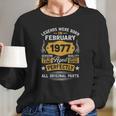 45 Years Old Legends February 1977 Vintage 45Th Birthday Long Sleeve T-Shirt Gifts for Her