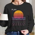 80S Grid Sunset Vaporwave Synthwave Outrun Long Sleeve T-Shirt Gifts for Her