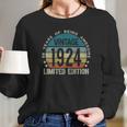 98 Years Old Gifts Vintage 1924 Limited Edition 98Th Birthday Long Sleeve T-Shirt Gifts for Her