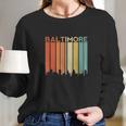 Baltimore Maryland Vintage Retro City Urban Skyline Seaport Long Sleeve T-Shirt Gifts for Her