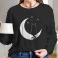 Black Cat On The Crescent Moon By The Starlight Long Sleeve T-Shirt Gifts for Her