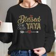 Blessed To Be Called Yaya Leopart Red Plaid Buffalo Xmas Long Sleeve T-Shirt Gifts for Her