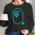 Blue Neon Bape Long Sleeve T-Shirt Gifts for Her