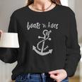 Boats N Hoes Funny Nautical Comedy Lake Ocean Long Sleeve T-Shirt Gifts for Her