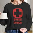 Boner Donor Red Graphic Long Sleeve T-Shirt Gifts for Her