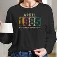 Born In April 1985 36Th Birthday Gift 36 Years Old Long Sleeve T-Shirt Gifts for Her