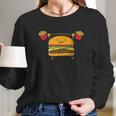 Burger Lifting Fries Funny Food Snatch Squat Barbell Weight Long Sleeve T-Shirt Gifts for Her