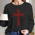 Crusader Knights Templar Distressed Cross Long Sleeve T-Shirt Gifts for Her