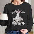 Cute Halloween Funny Halloween Day Run Away Bloody Bunny Skeleton Long Sleeve T-Shirt Gifts for Her