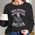 Cute Halloween Funny Halloween Day Social Distancing And Wearing A Mask In Pub Long Sleeve T-Shirt Gifts for Her