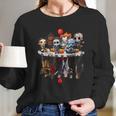 Cute Horror Movie Chibi Character Water Reflection Halloween Long Sleeve T-Shirt Gifts for Her