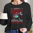 Dabbing Heart Masked Happy Valentines Day Frontline Warrior Long Sleeve T-Shirt Gifts for Her