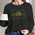 Detroit City Silhouette Long Sleeve T-Shirt Gifts for Her