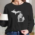 Detroit Michigan Motor City Midwest D Mitten Long Sleeve T-Shirt Gifts for Her