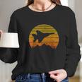 Eagle Jet Fighter Sunrise Vintage Retro Pilot Long Sleeve T-Shirt Gifts for Her