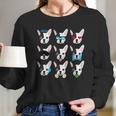 Emoji Boston Terrier Dog Face Long Sleeve T-Shirt Gifts for Her