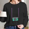 Fake Tourist Camera Graphic Long Sleeve T-Shirt Gifts for Her