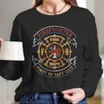 Firefighter Biker Logo First In Last Out Long Sleeve T-Shirt Gifts for Her