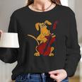 Funny Brown Dog Playing Cello Long Sleeve T-Shirt Gifts for Her