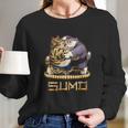 Funny Cats Sumo Wrestler Japanese Cat Sumo Wrestling Long Sleeve T-Shirt Gifts for Her