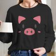 Funny Halloween Cute Halloween Cute Piggy Face Halloween Costume Long Sleeve T-Shirt Gifts for Her