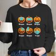 Funny Halloween Halloween Pandemic Pumpkin Mask Funny Cute Long Sleeve T-Shirt Gifts for Her