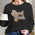 Funny Retro Second Grade Logo Long Sleeve T-Shirt Gifts for Her