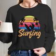 Funny Retro Surfing Logo Long Sleeve T-Shirt Gifts for Her