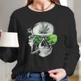 Funny Style Cannabis Marijuana Skull Mens Long Sleeve T-Shirt Gifts for Her