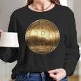 Gold Bitcoin Crypto Currency Long Sleeve T-Shirt Gifts for Her