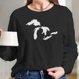 Great Lakes Detroit Michigan Long Sleeve T-Shirt Gifts for Her