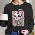 Kawaii Pastel Goth Creepy Skull Boba Bubble Tea Vaporwave Long Sleeve T-Shirt Gifts for Her