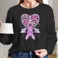 Kawaii Pastel Goth Cute Creepy Bat Skeleton Long Sleeve T-Shirt Gifts for Her