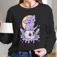 Kawaii Pastel Goth Cute Creepy Witchy Cat And Skull V5 Long Sleeve T-Shirt Gifts for Her