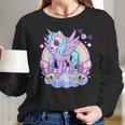 Kawaii Pastel Goth Unicorn Pony - Aesthetic Gothic Skeleton Long Sleeve T-Shirt Gifts for Her