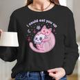 Kawaii Pastel Goth Witch Pink Devil Satan Cat Skull Moon Long Sleeve T-Shirt Gifts for Her